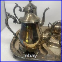 FB Rogers Silver Plate Co 4 Piece Coffee & Tea Set with Sugar & Large 18 X 14