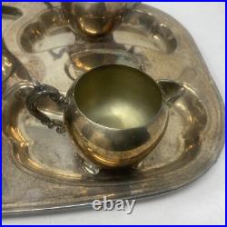 FB Rogers Silver Plate Co 4 Piece Coffee & Tea Set with Sugar & Large 18 X 14