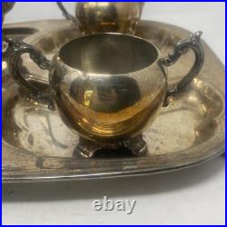 FB Rogers Silver Plate Co 4 Piece Coffee & Tea Set with Sugar & Large 18 X 14