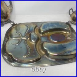 FB Rogers Silver Plate Co 4 Piece Coffee & Tea Set with Sugar & Large 18 X 14