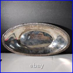 FB Rogers Silver co Bread Plate 12.5 x 6.75 x 1.75 vintage crown serving dish