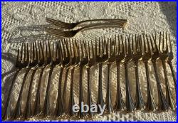 FB Rogers Silverplate Dinner Fork Set of 21, Scroll Handle Pattern