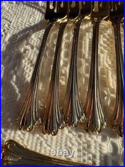 FB Rogers Silverplate Dinner Fork Set of 21, Scroll Handle Pattern