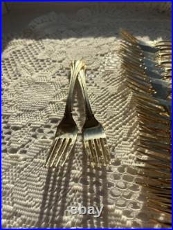 FB Rogers Silverplate Dinner Fork Set of 21, Scroll Handle Pattern