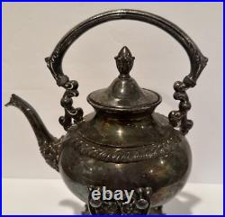 FB Rogers Teapot Burner on Stand Silver Plate #1418 Trade Mark 1883 Vintage