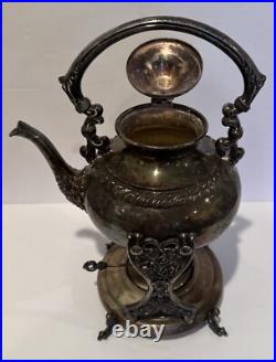 FB Rogers Teapot Burner on Stand Silver Plate #1418 Trade Mark 1883 Vintage