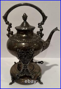 FB Rogers Teapot Burner on Stand Silver Plate #1418 Trade Mark 1883 Vintage