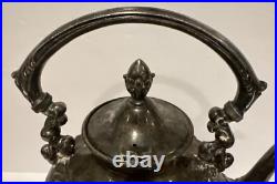 FB Rogers Teapot Burner on Stand Silver Plate #1418 Trade Mark 1883 Vintage FB Rogers Teapot Burner on Stand Silver Plate #1418 Trade Mark 1883 Vintage