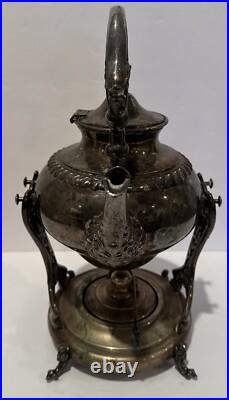 FB Rogers Teapot Burner on Stand Silver Plate #1418 Trade Mark 1883 Vintage