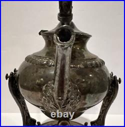 FB Rogers Teapot Burner on Stand Silver Plate #1418 Trade Mark 1883 Vintage