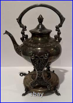 FB Rogers Teapot Burner on Stand Silver Plate #1418 Trade Mark 1883 Vintage