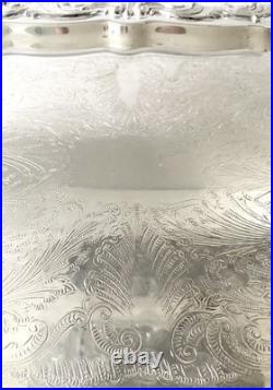 FB Rogers Vintage Silver Plate Victorian Revival 25 Footed Butler's Tray