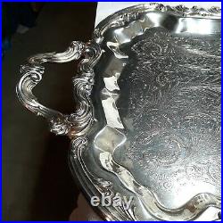 FB Rogers Vintage Silver plate Tray W Handles 25