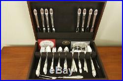 FIRST LOVE 1847 Rogers silverplate 69pc COMPLETE SET for 8 + Reed & Barton chest