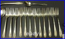 FLATWARE 1847 Rogers silverplate 71pc DAFFODIL service for 11 +extras