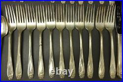 FLATWARE 1847 Rogers silverplate 71pc DAFFODIL service for 11 +extras