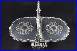 F. B. ROGERS SILVER PLATE Co FOLDING BISCUIT BOX SERVING DISH clam shell c 1890