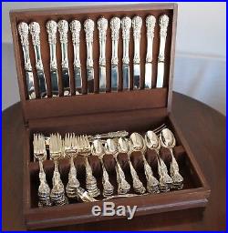 F. B. Rogers China Silver Plated Flatware Set 64 PC French Rose Chest Included