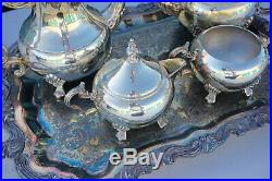 F. B. Rogers Co. 1883 Silver Plated 5 Piece Coffee & Tea Service Set Silverplate