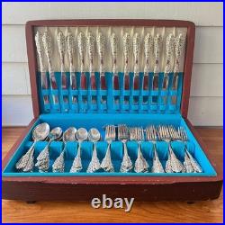 F. B. Rogers FRENCH ROSE Silver Plate Flatware Set (110 piece) 2 boxes