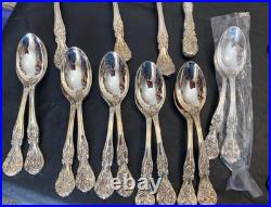 F. B. Rogers French Rose silverplate flatware set 64 pieces fork spoon knife +