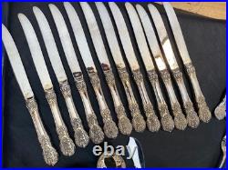 F. B. Rogers French Rose silverplate flatware set 64 pieces fork spoon knife +