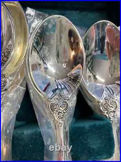 F. B. Rogers French Roses Plated 64 + extra Pieces Flatware Set