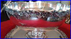 F. B. Rogers Silver Co. 1883 PUNCHBOWL, TRAY, LADLE- SilverPlate +12Cups NS