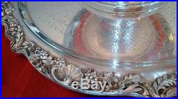 F. B. Rogers Silver Co. 1883 PUNCHBOWL, TRAY, LADLE- SilverPlate +12Cups NS