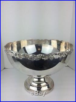 F. B. Rogers Silver Co. 1883 Silverplate Punchbowl, Tray, Ladle 12 Cups Set #5614