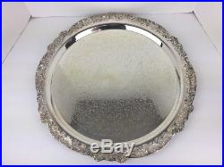 F. B. Rogers Silver Co. 1883 Silverplate Punchbowl, Tray, Ladle 12 Cups Set #5614