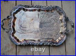 F. B. Rogers Silver Co 1883 Silverplated Footed Butler Tray 24.5 VINTAGE