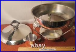F. B. Rogers Silver Co Silver Plate Chafing Dish Warmer with Lid & Glass Insert F. B. Rogers Silver Co Silver Plate Chafing Dish Warmer with Lid & Glass Insert