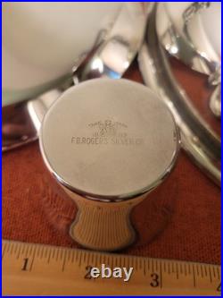 F. B. Rogers Silver Co Silver Plate Chafing Dish Warmer with Lid & Glass Insert