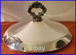 F. B. Rogers Silver Co Silver Plate Chafing Dish Warmer with Lid & Glass Insert