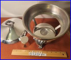 F. B. Rogers Silver Co Silver Plate Chafing Dish Warmer with Lid & Glass Insert