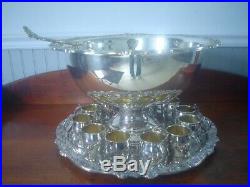 F B Rogers Silver Company 15 piece Punch Bowl set