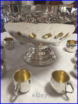 F B Rogers Silver Plated Punch Bowl Set