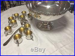 F B Rogers Silver Plated Punch Bowl Set