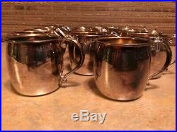 F. B. Rogers Silver Punch Bowl Cups Service Tray Ladle (total 17 pc set)