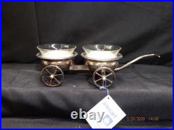 F. B. Rogers Silver plate #517 Wagon Condiment Server/Wine Bottle Coasters-C363