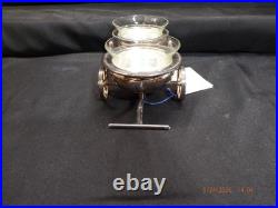 F. B. Rogers Silver plate #517 Wagon Condiment Server/Wine Bottle Coasters-C363