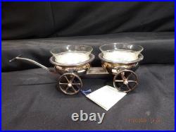 F. B. Rogers Silver plate #517 Wagon Condiment Server/Wine Bottle Coasters-C363