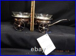 F. B. Rogers Silver plate #517 Wagon Condiment Server/Wine Bottle Coasters-C363