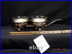 F. B. Rogers Silver plate #517 Wagon Condiment Server/Wine Bottle Coasters-C363