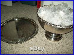 F B Rogers Silverplate Punch Bowl Set Platter, Bowl, And 24 Cups