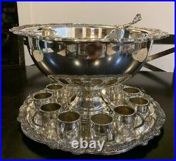 F. B. Rogers Silverplate Punch Bowl/tray/cup