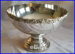 F. B. Rogers Silverplated 23 Pc Punch Bowl SetBowl, Tray, Ladle, 23 cups
