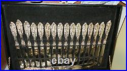F. B. Rogers Silverware Grand Antique Rose 108 pc Set SILVER PLATED 16 Place Sets