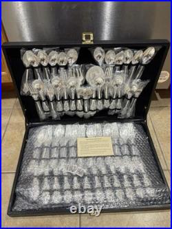 F. B. Rogers & Sons 51 Piece Flatware Set FRENCH ROSE+ Chest Never Opened Serving